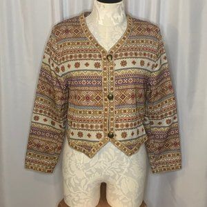 BOGNER Women's Large Red Printed Dress Jacket